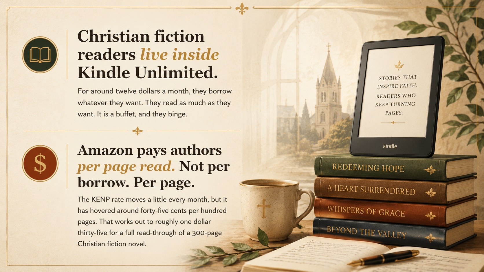 Christian readers live inside Kindle Unlimited, and Amazon pays authors per page read, not per borrow