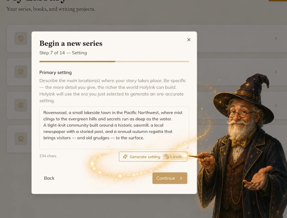 The Muse suggesting names, premises and anchor verses