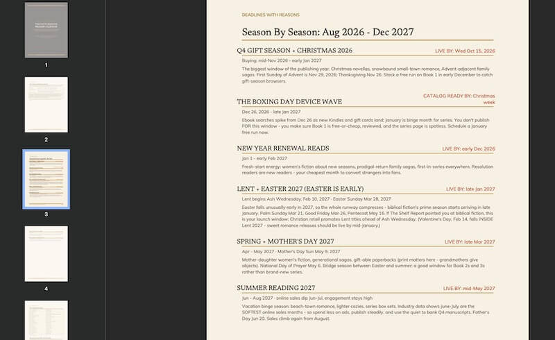 Faith Seasons Release Calendar preview