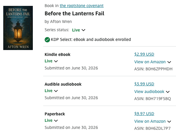 One HolyInk book as ebook, paperback and audiobook